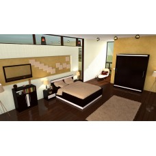 Dormitor Verona cu pat 140x200 cm, Wenge / Vanilie